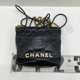 Chanel 22 bag black calfskin gold hardware