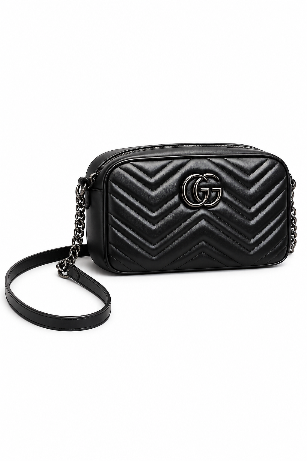 Gucci GG Marmont Matelassé Leather Camera Bag I Black with Black Hardware