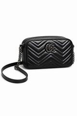 Gucci GG Marmont Matelassé Leather Camera Bag I Black with Black Hardware