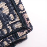 Christian Dior Book Tote Medium Oblique Embroidered Canvas I Navy Blue
