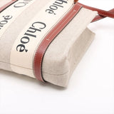 Chloé Woody Mini Canvas and Leather 2 in 1 Tote I Beige with Brown