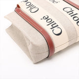 Chloé Woody Mini Canvas and Leather 2 in 1 Tote I Beige with Brown