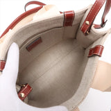 Chloé Woody Mini Canvas and Leather 2 in 1 Tote I Beige with Brown