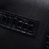 Saint Laurent Calfskin Crocodile Embossed Small Sac de Jour Black