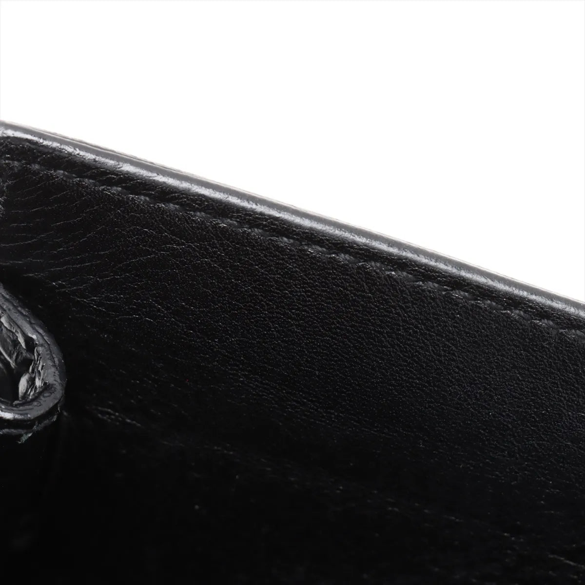 Saint Laurent Calfskin Crocodile Embossed Small Sac de Jour Black
