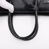 Saint Laurent Calfskin Crocodile Embossed Small Sac de Jour Black