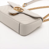 Gucci GG Marmont Leather Chain Shoulder Bag Gray