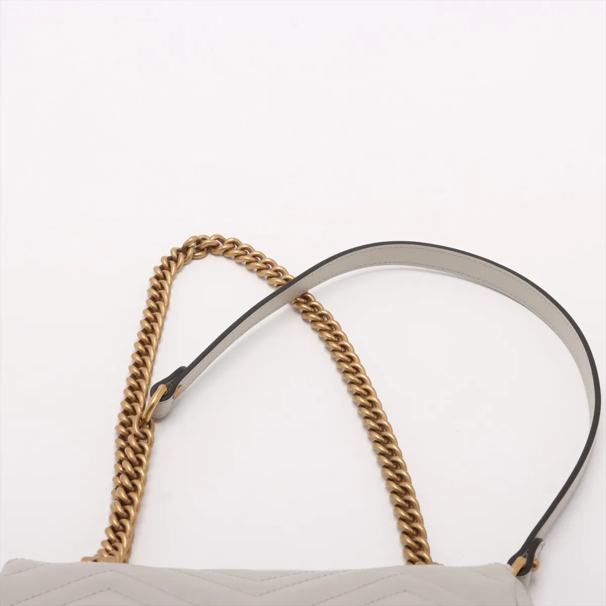Gucci GG Marmont Leather Chain Shoulder Bag Gray