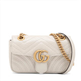 Gucci GG Marmont Leather Chain Shoulder Bag Gray