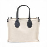 Gucci Logo Print handbag beige navy - side