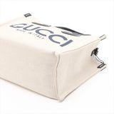Gucci Logo Print handbag beige navy - detail