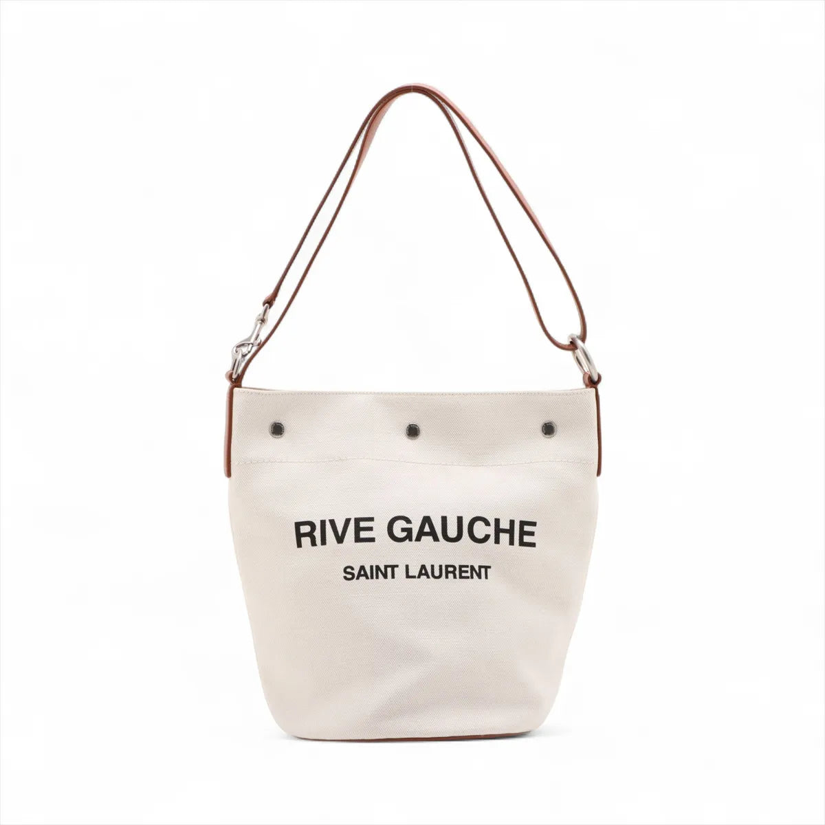 Saint Laurent Rive Gauche bucket bag beige - front