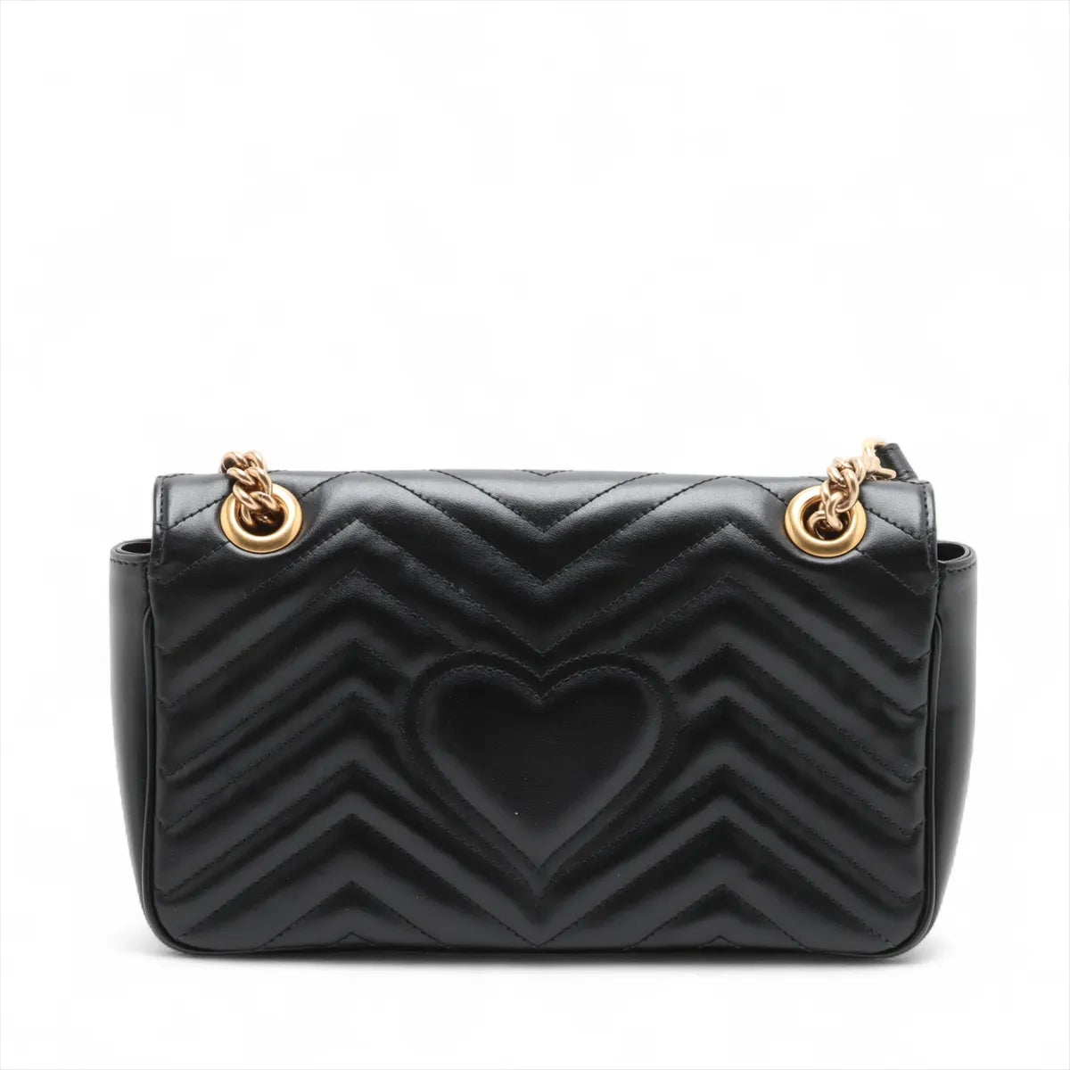 Calfskin Matelasse Small GG Marmont Shoulder Bag Black
