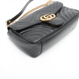 Calfskin Matelasse Small GG Marmont Shoulder Bag Black