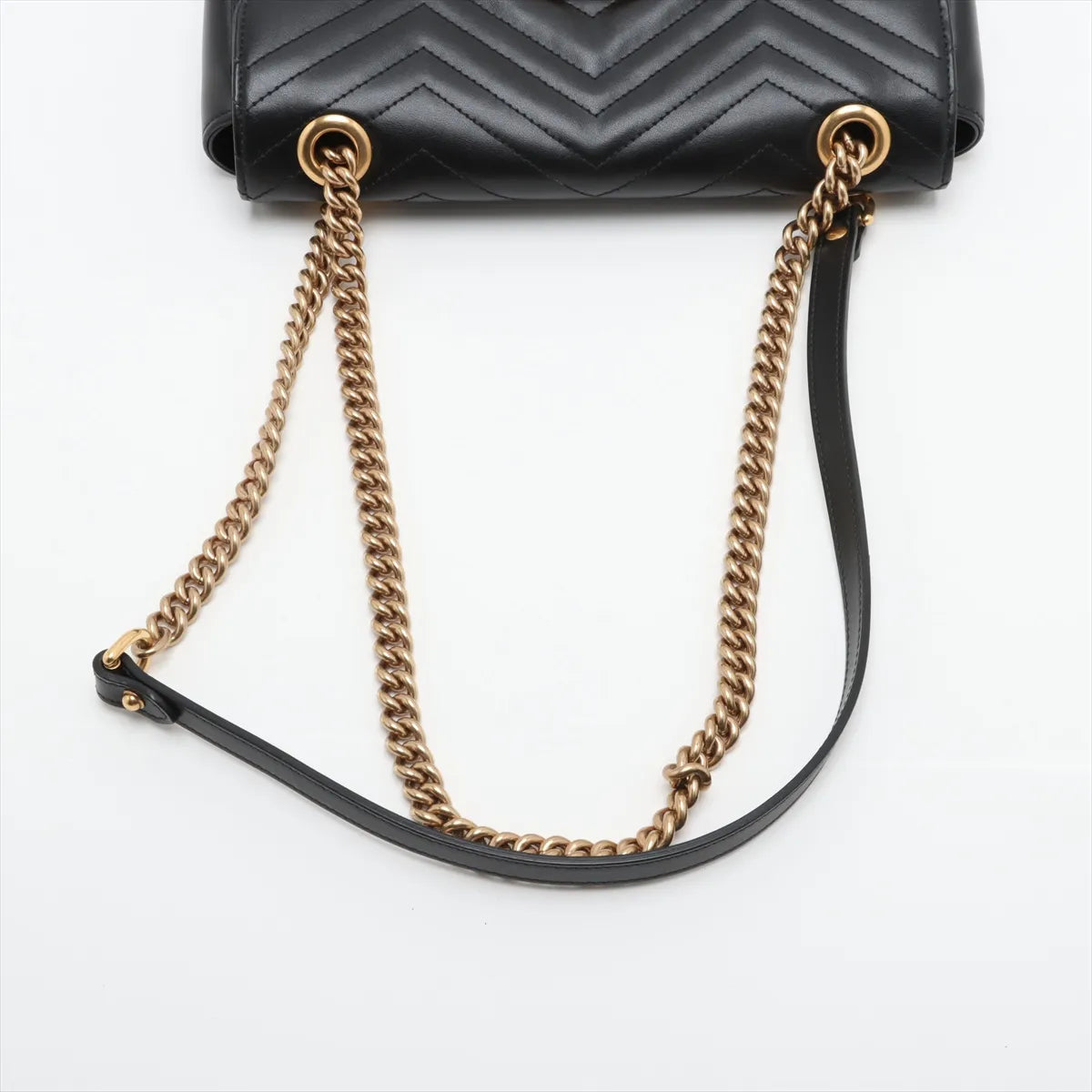 Calfskin Matelasse Small GG Marmont Shoulder Bag Black
