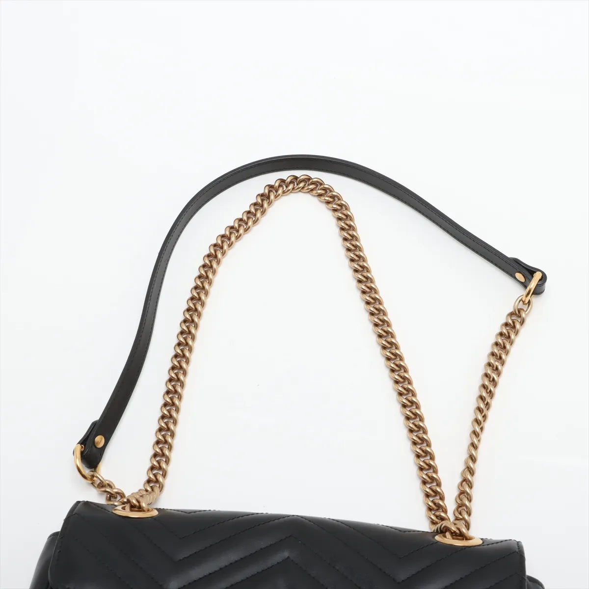 Calfskin Matelasse Small GG Marmont Shoulder Bag Black