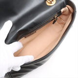 Calfskin Matelasse Small GG Marmont Shoulder Bag Black