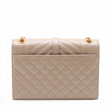 Saint Laurent Paris Envelope Leather Chain Shoulder Bag Beige