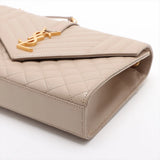 Saint Laurent Paris Envelope Leather Chain Shoulder Bag Beige