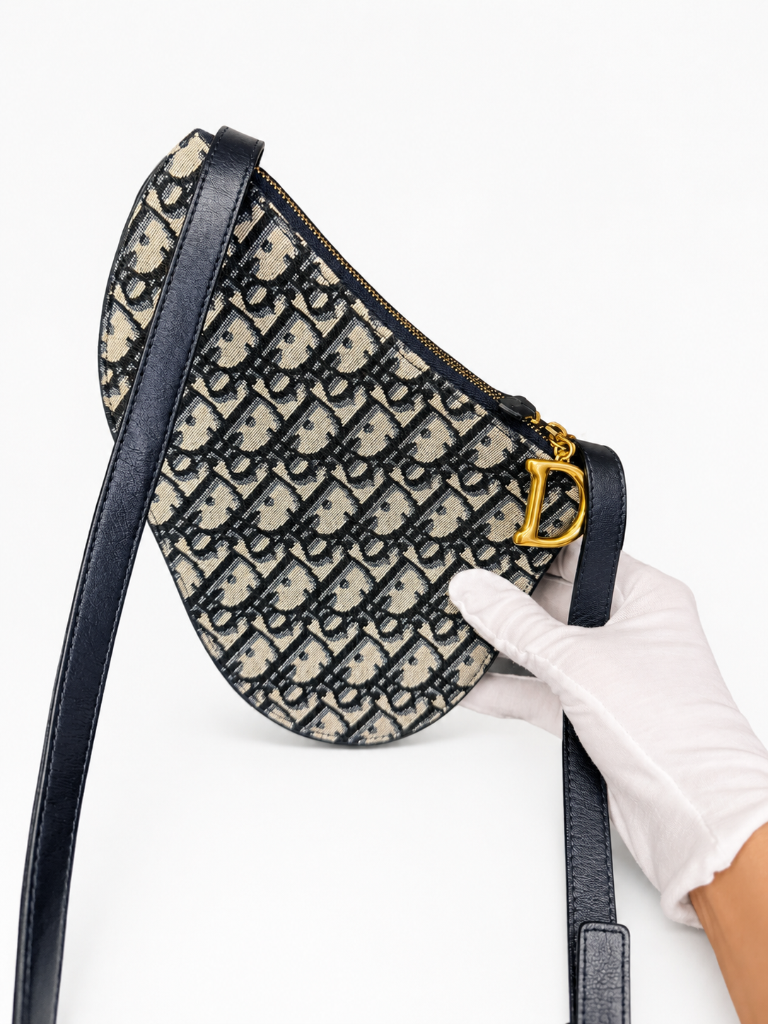 Christian Dior Saddle Bag Oblique Canvas with Strap I Navy Monogram