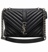 Saint Laurent College Medium Leather Chain Bag I Black 487212