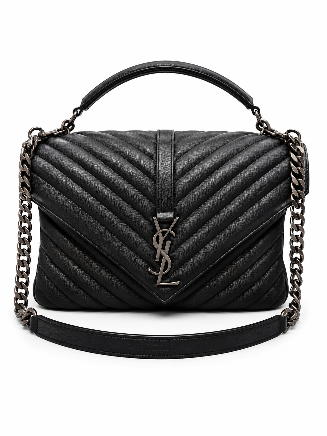 Saint Laurent College Medium Leather Chain Bag I Black 487212