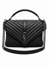 Saint Laurent College Medium Leather Chain Bag I Black 487212
