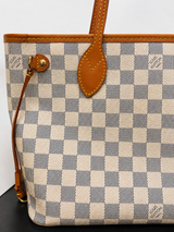 Louis Vuitton Neverfull PM Damier Azur Coated Canvas Tote Bag I Light Blue and Cream