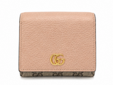 Gucci GG Marmont Bicolor GG Supreme Canvas and Leather Wallet I Beige and Brown