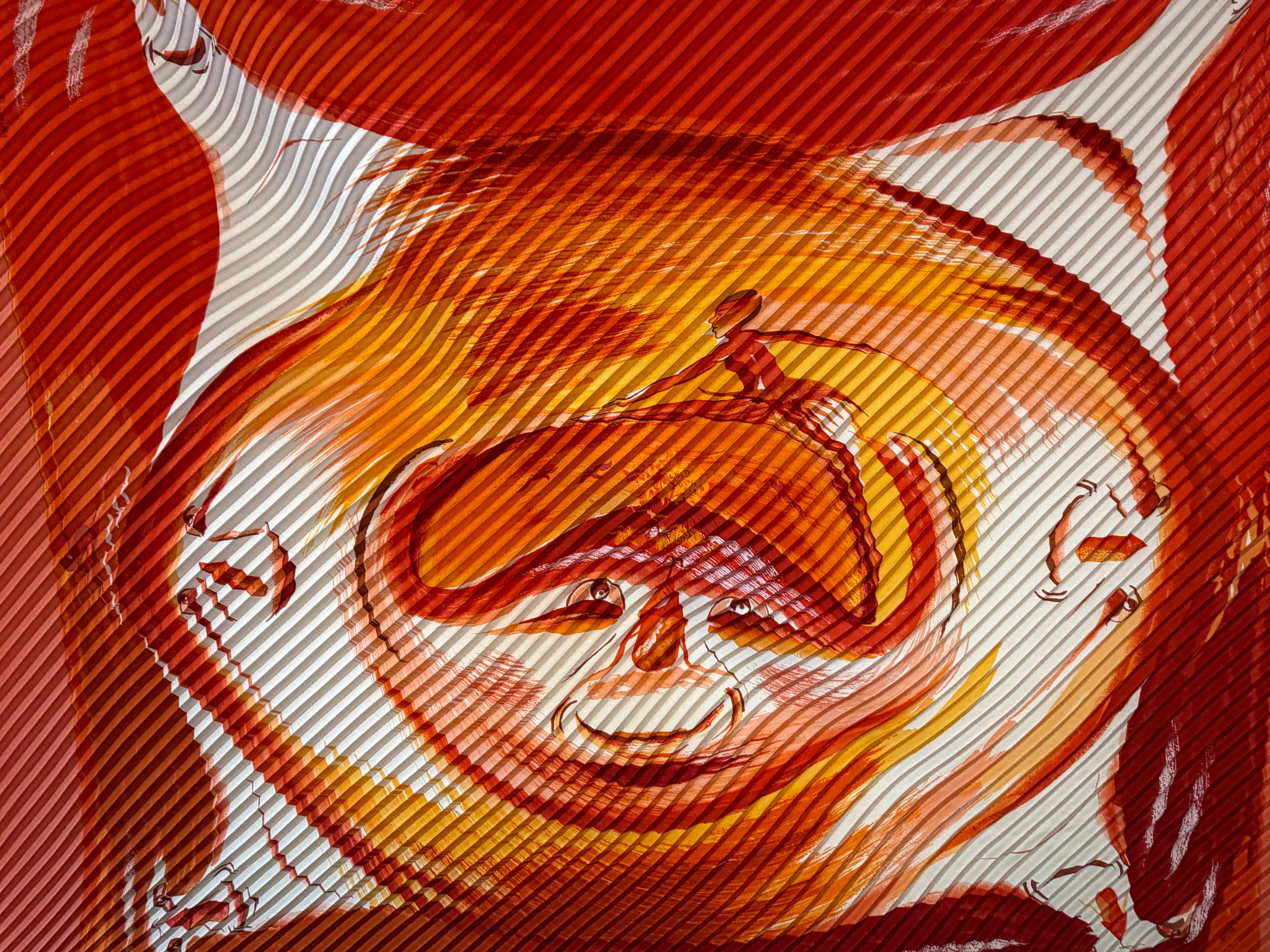 Hermès Smile Pleated Scarf I Orange