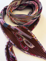 Hermès Tohu Bohu Pleated Scarf I Wine, Purple, and Pink
