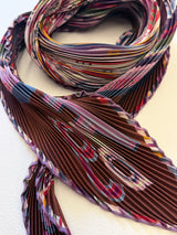 Hermès Tohu Bohu Pleated Scarf I Wine, Purple, and Pink