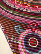 Hermès Tohu Bohu Pleated Scarf I Wine, Purple, and Pink
