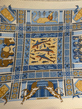 Hermès Les Secrets Pleated Scarf I Beige and Blue