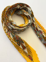 Hermès Découpages Pleated Scarf Ex Libris I Yellow