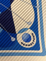 Hermès Swing Pleated Scarf I Blue and White