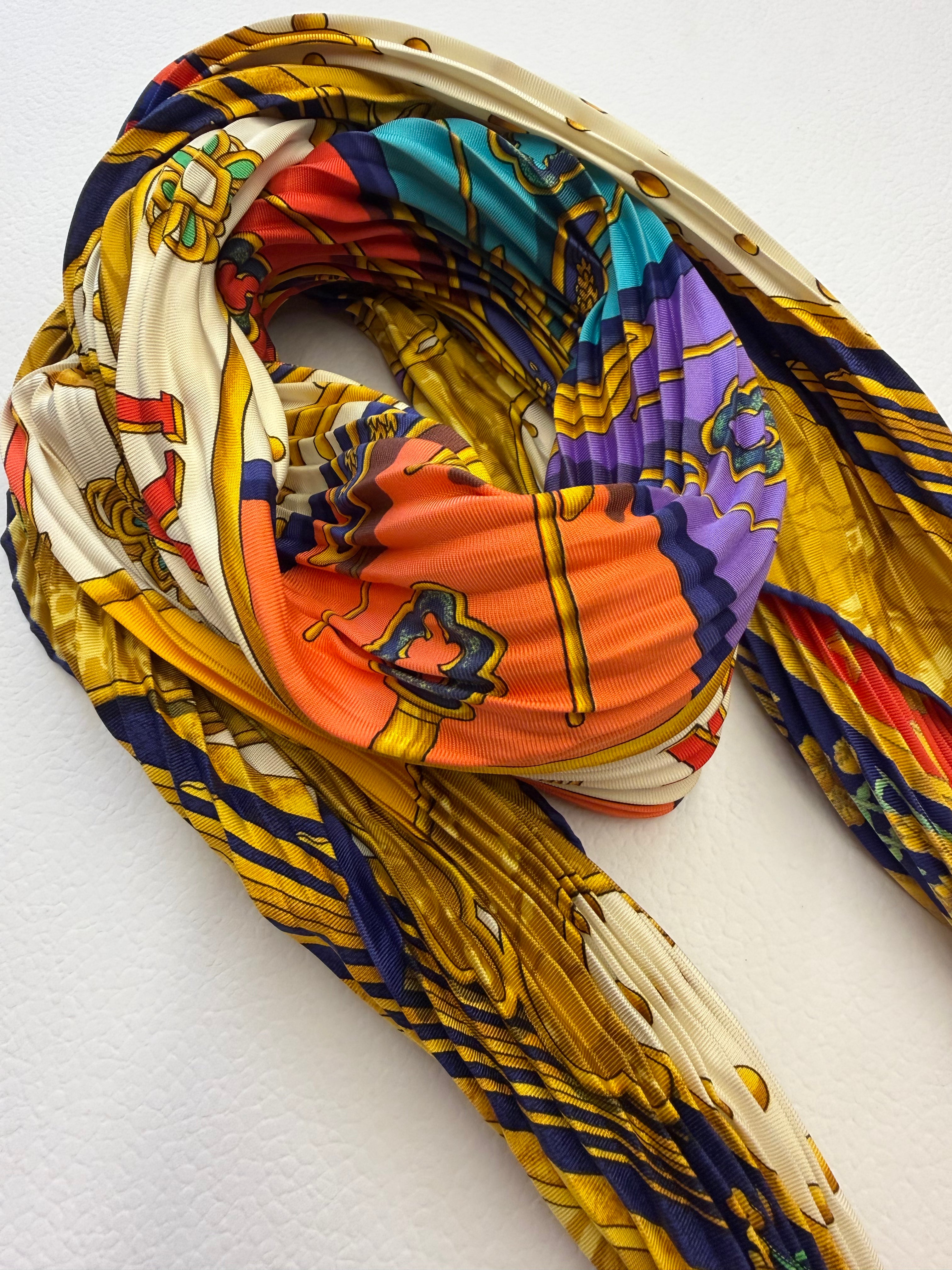 Hermès Carpe Diem Pleated Scarf I Colorful