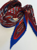 Hermès Carre En Boucles Pleated Scarf I Red and blue