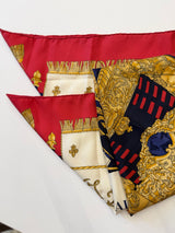 Hermès Viu Due Carrosse De Silk Scarf I Pink, Blue, Off-White and Gold