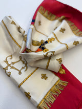 Hermès Viu Due Carrosse De Silk Scarf I Pink, Blue, Off-White and Gold