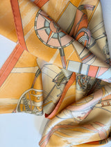 Hermès Face au Large Silk Scarf I Orange and Beige