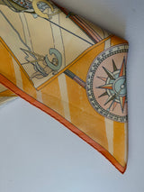 Hermès Face au Large Silk Scarf I Orange and Beige
