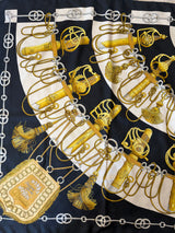 Hermès Cliquets Silk Scarf I Blue, Gold and Off-White