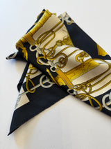 Hermès Cliquets Silk Scarf I Blue, Gold and Off-White