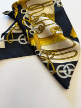 Hermès Cliquets Silk Scarf I Blue, Gold and Off-White