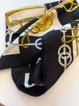Hermès Cliquets Silk Scarf I Blue, Gold and Off-White