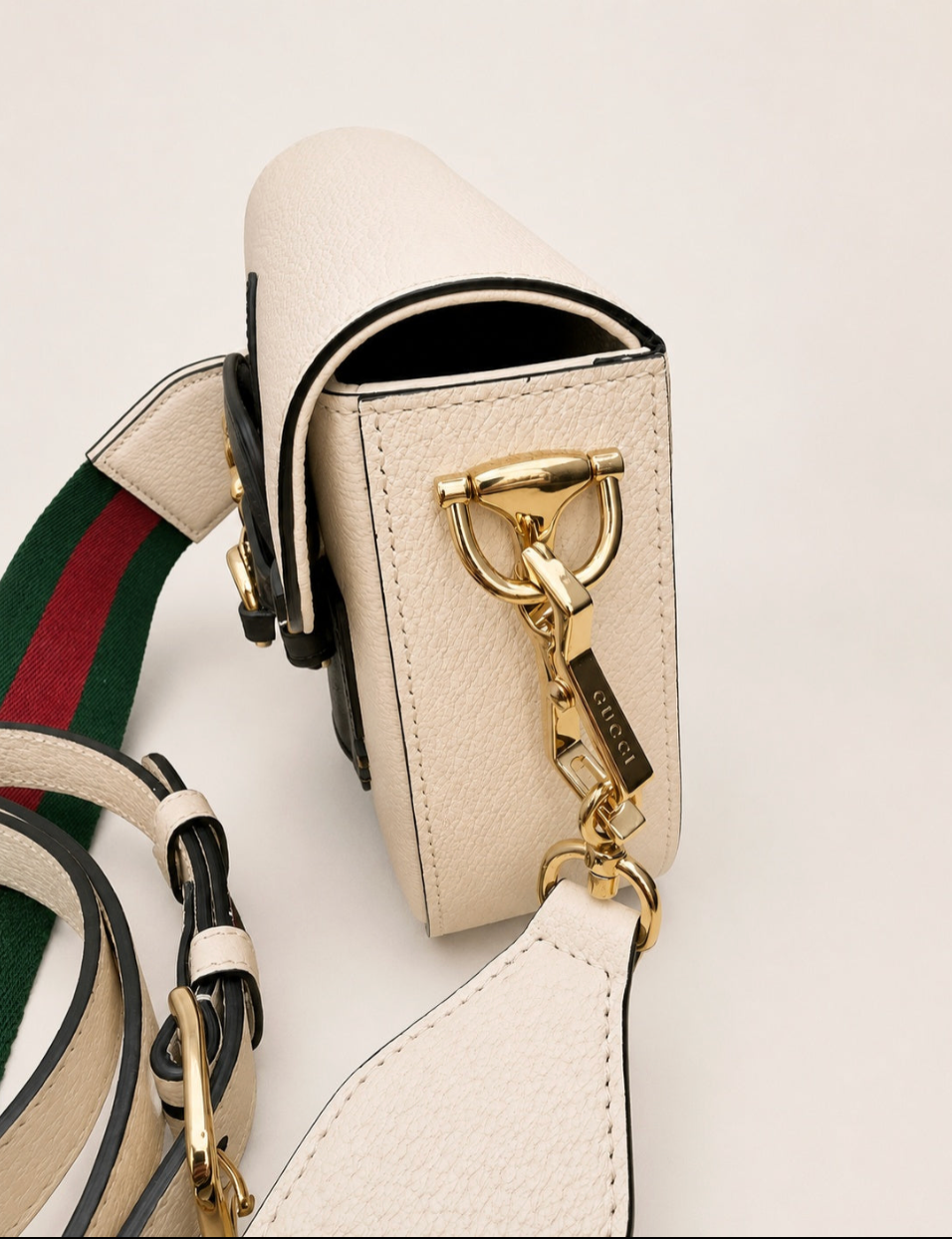 Gucci x Adidas Horsebit Shoulder Bag GG Canvas I Beige with Red Trefoil