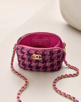 Chanel Classic Flap Tweed Bag I Pink with Mixed Hardware