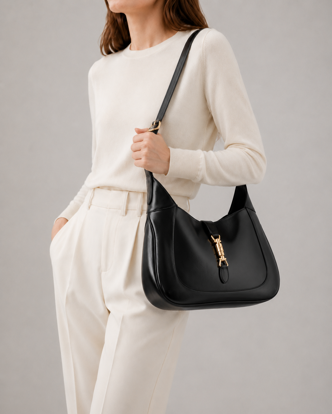 Gucci Jackie 1961 Leather Shoulder bag Black