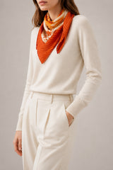 Hermès Smile Pleated Scarf I Orange